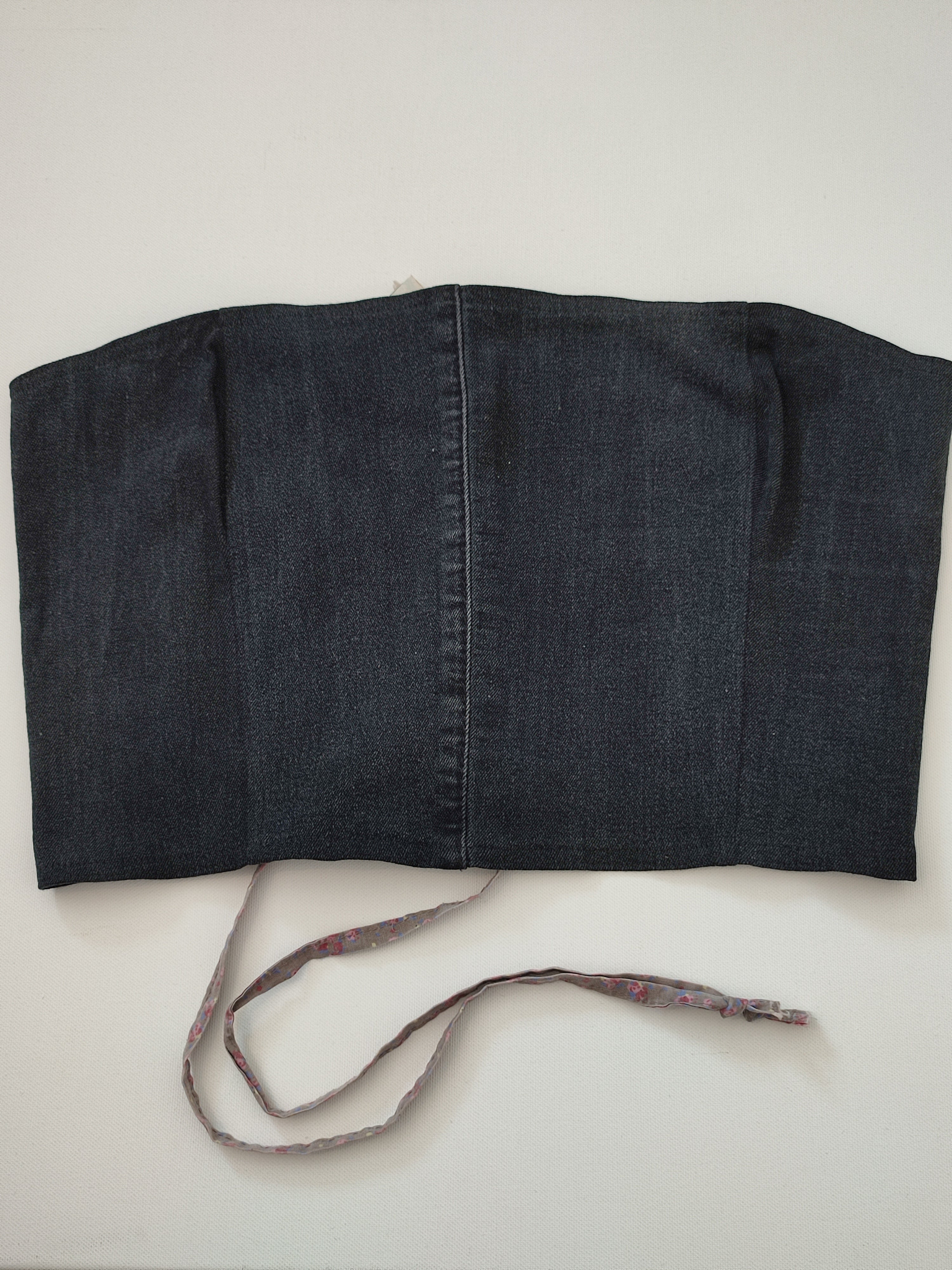 Schwarzes Denim Korsett