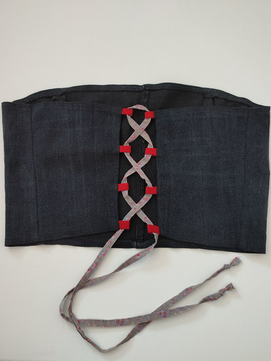 Schwarzes Denim Korsett