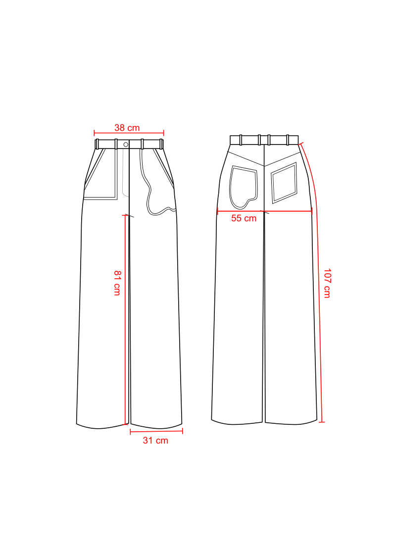 Gestreifte Hose mit weitem Bein